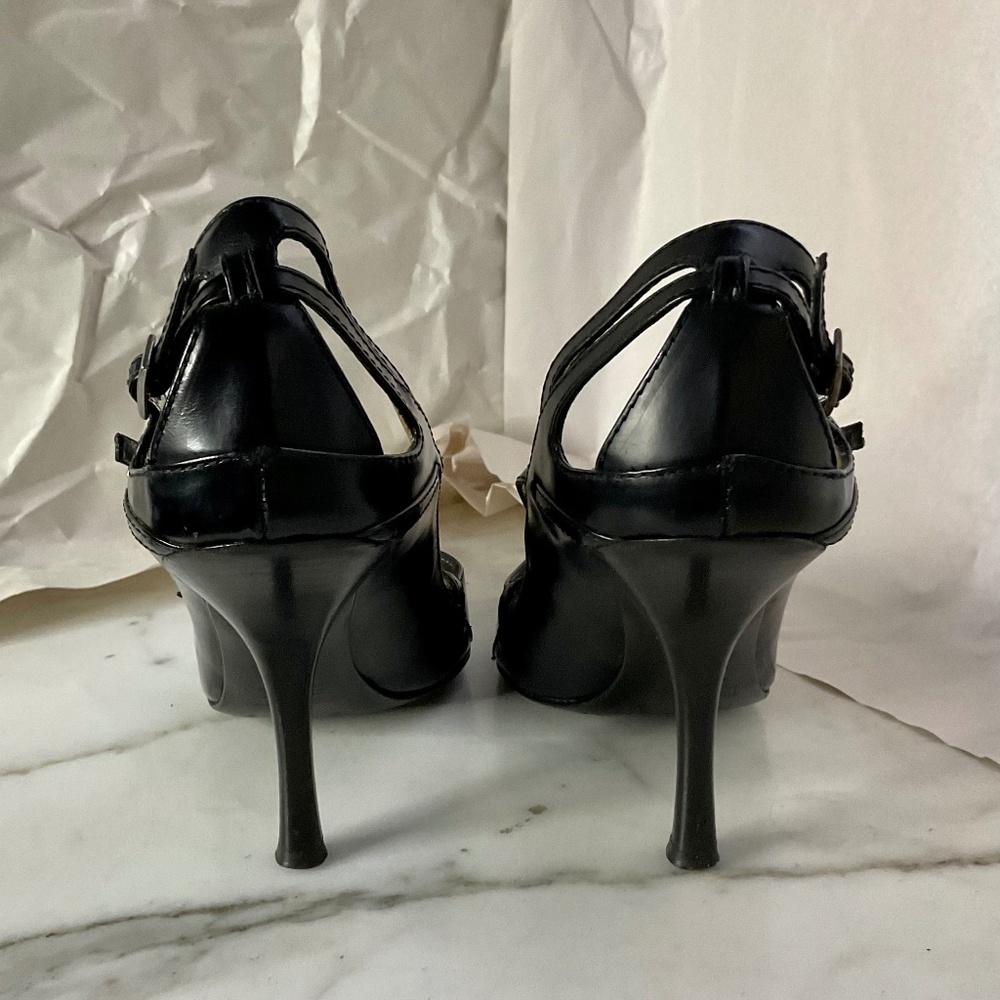 VICINI Black Leather VINTAGE 39 1/2 EU, 8 1/2 US pristine - Picture 7 of 8
